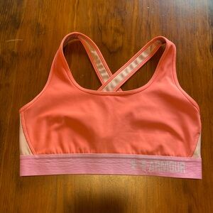 Under Armour Crossback Sports Bra (Large) - pinkish peach